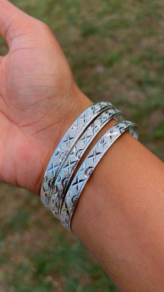 Silver Filled bangles (Non Tarnish)(Set of 4)(Size6)